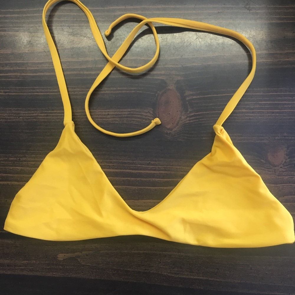 Zaful Yellow Triangle Halter Bikini Unlined (NWT)